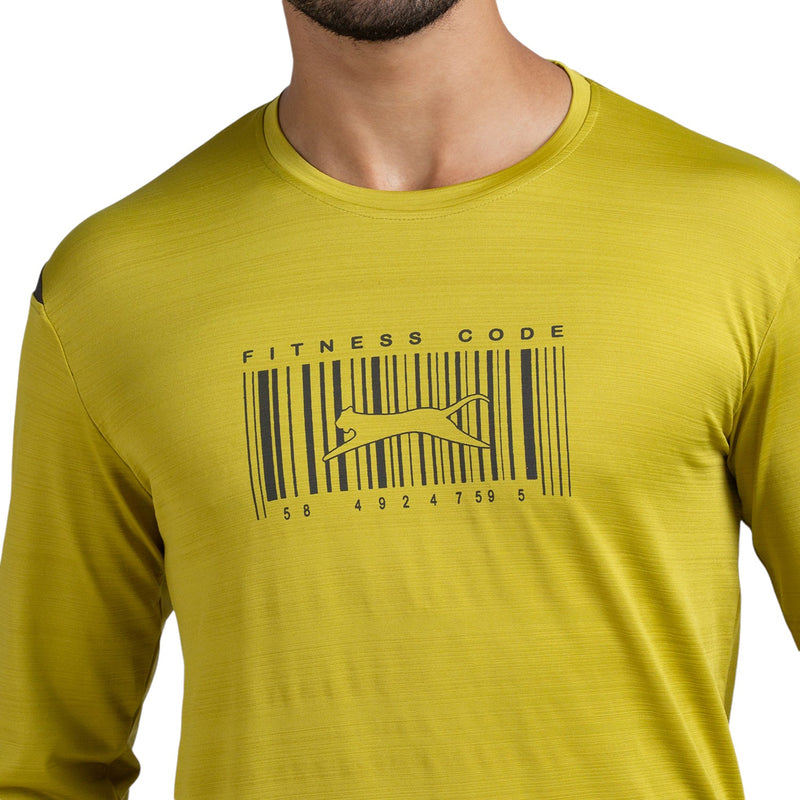 Full Sleeves T-Shirt for Men in Lime Green - Perfect for Fitness and Workout[LS9100106HXC-Lime Green]