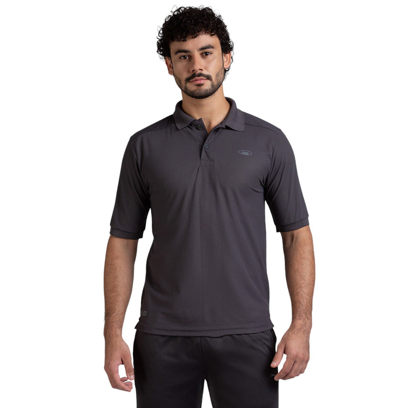 Polo for Men in Graphite - Perfect for Fitness and Workout[POLO14001HXC-Graphite]