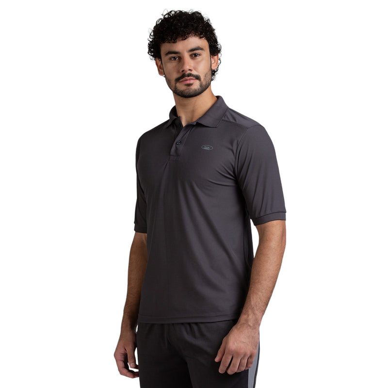 Polo for Men in Graphite - Perfect for Fitness and Workout[POLO14001HXC-Graphite]