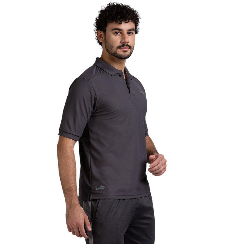 Polo for Men in Graphite - Perfect for Fitness and Workout[POLO14001HXC-Graphite]