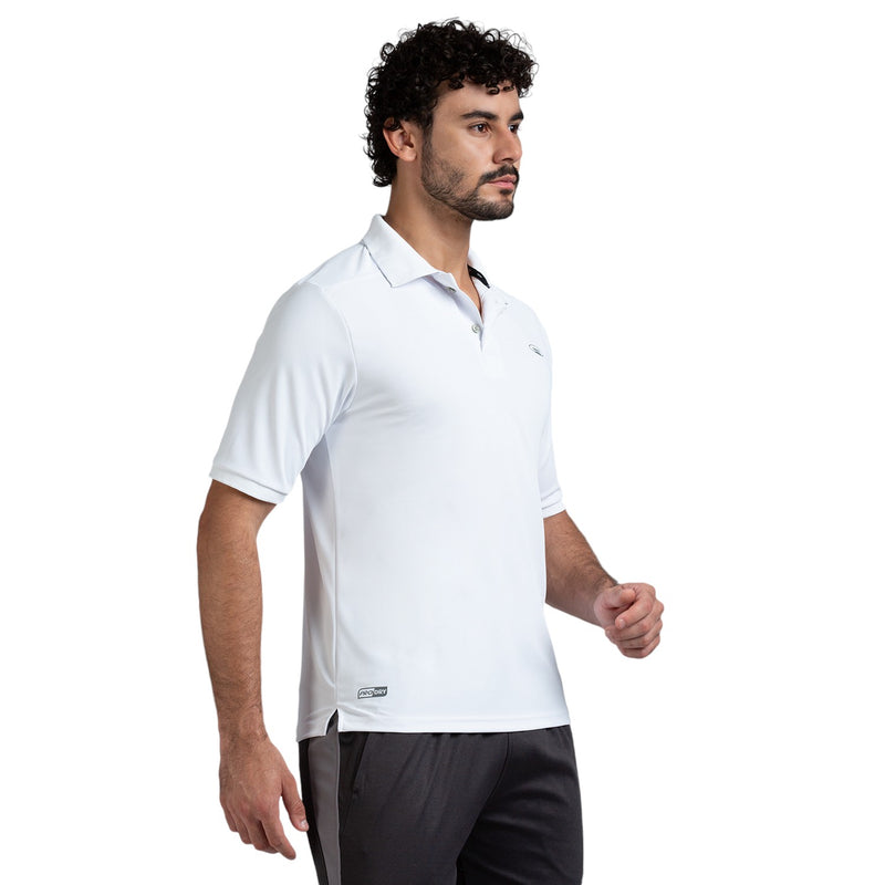 Polo for Men in White - Perfect for Fitness and Workout[POLO14001HXC-White]