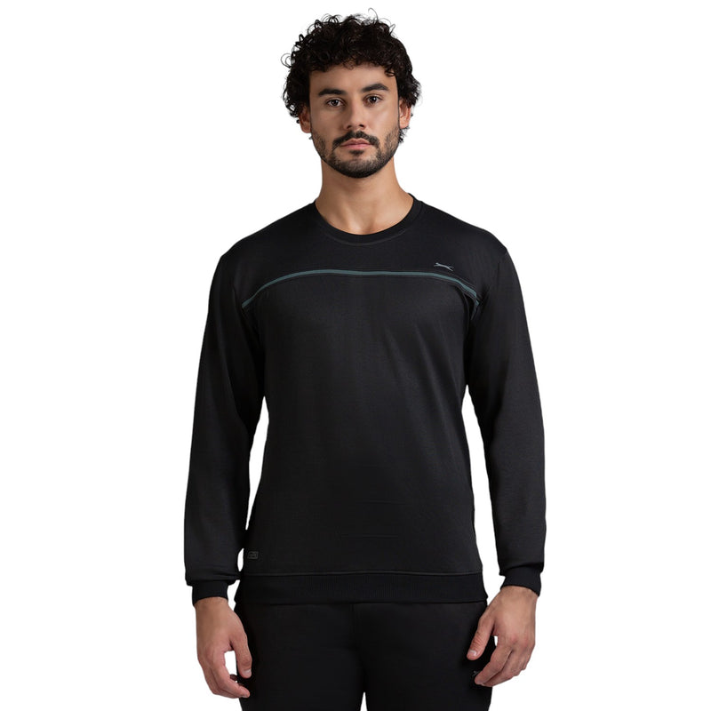 Full Sleeves sweatshirt for Men in BLACK - Perfect for Fitness and Workout[SS40890HXC-Black]