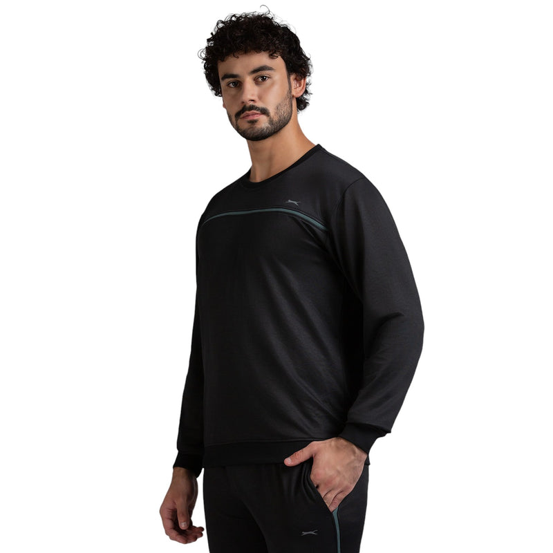 Full Sleeves sweatshirt for Men in BLACK - Perfect for Fitness and Workout[SS40890HXC-Black]