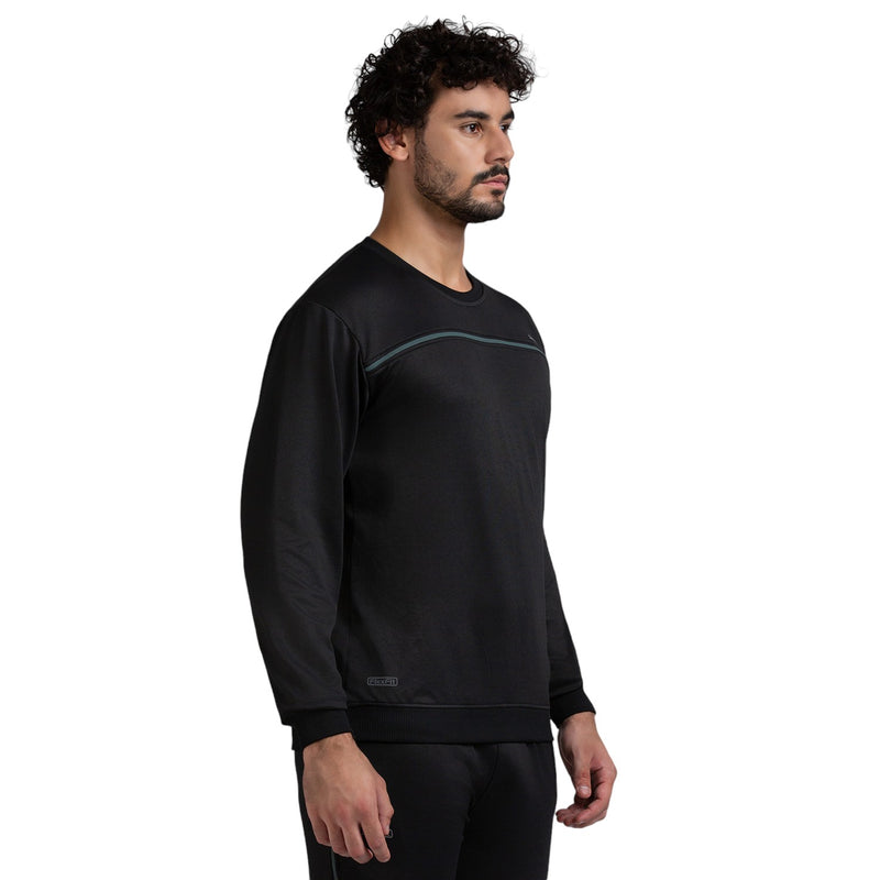 Full Sleeves sweatshirt for Men in BLACK - Perfect for Fitness and Workout[SS40890HXC-Black]